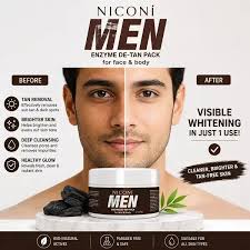 NICONI MEN Enzyme De-Tan Pack | Face & Body Tan Removal Cream Pakistan
